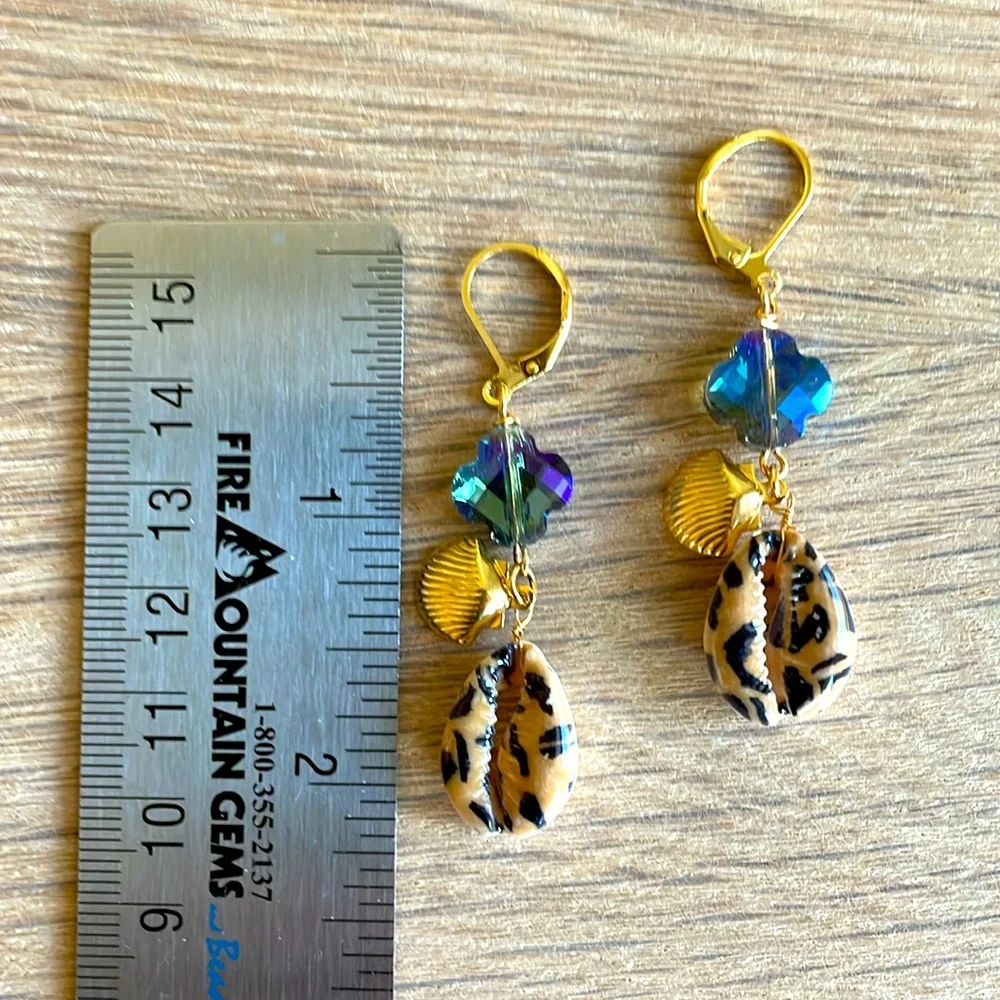 HAND CRAFTED PIERCED COWRIE SHELL EARRINGS
